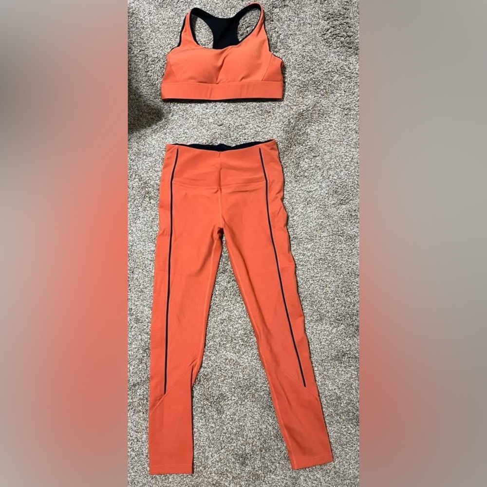 Zyia Orange Sports Bra and Leggings Set